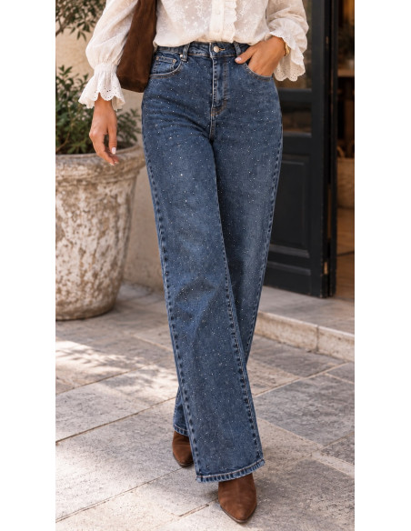 👖 Pantalón Vaquero Recto con Strass ✨