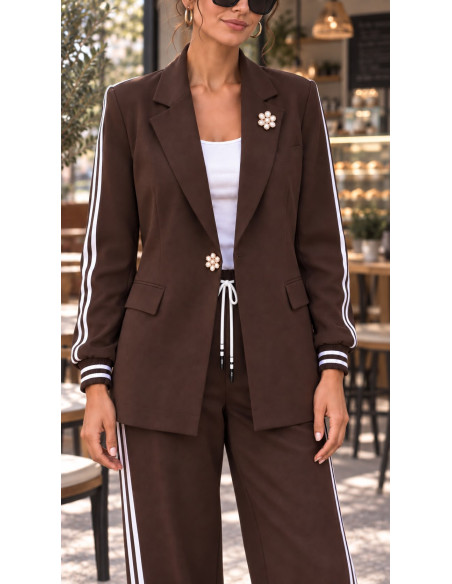 Conjunto Chocolate Chaqueta  y Pantalón Milano