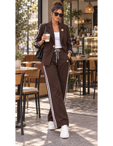 Conjunto Chocolate Chaqueta  y Pantalón Milano