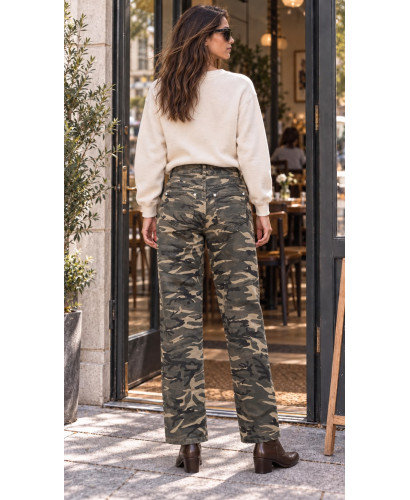 🪖 Pantalón Camuflaje Talle Alto con Costuras en las Perneras 2