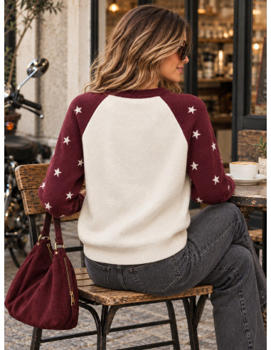Suéter New York Stars Granate& Blanco ⭐