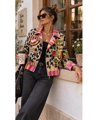 Biker de Antelina Estampada emoticonos