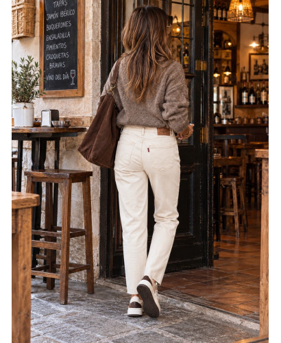 🤍 Pantalón Vaquero Crudo Push Up Cropped 2