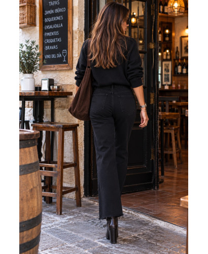 Pantalón Vaquero negro Push Up Cropped 2