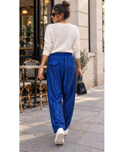 Pantalón Baggy azul de Paillettes ✨ Estilo y Brillo 2