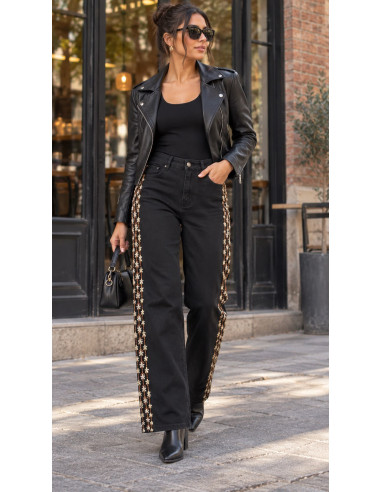 Pantalón Vaquero Negro de Talle Alto con...