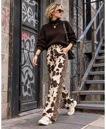 Pantalón Balloon Denim Combinado Animal Print 2
