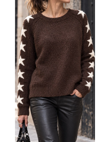 Jersey Chocolate con Estrellas Crudas en las...