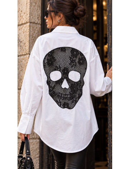 Camisa Blanca con calavera de Encaje