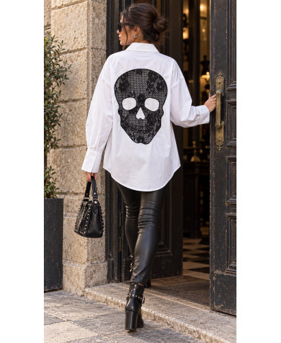 Camisa Blanca con calavera de Encaje