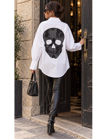 Camisa Blanca con calavera de Encaje